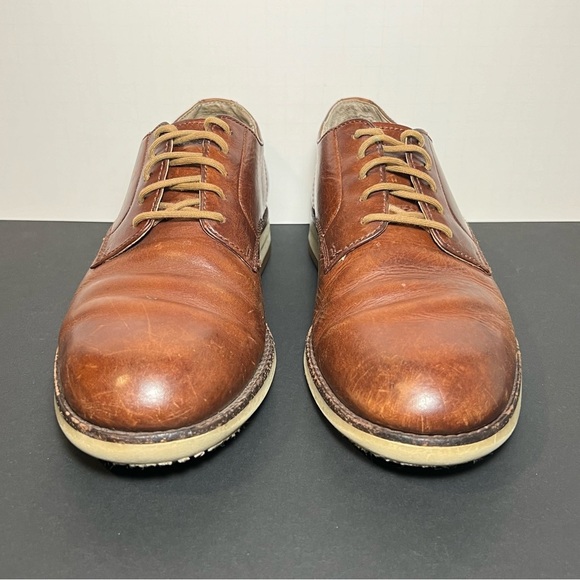 Mens FRYE Grant Brown Leather Casual Dress Oxfords / Size 8.5 - Picture 2 of 9